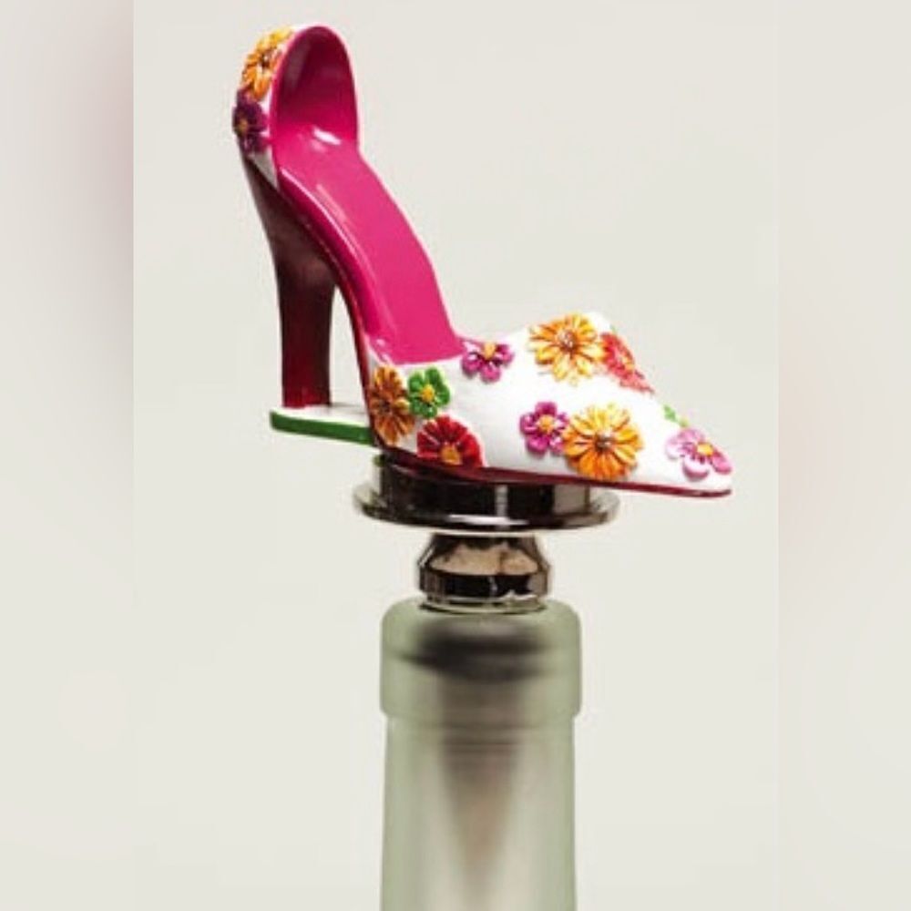 Cypress Home Wine Bottle Stopper High Heel Shoe Red, New in Box
